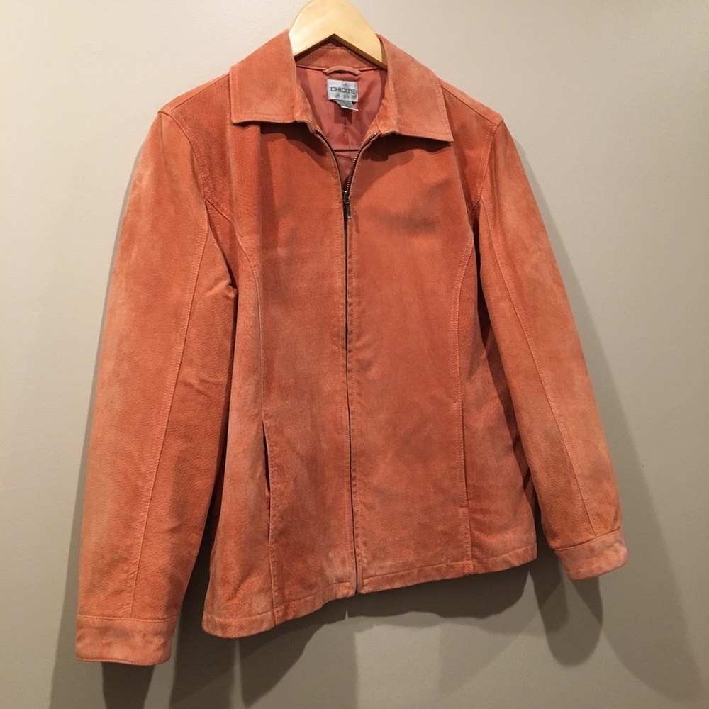 Chico’s 100% leather suede jacket